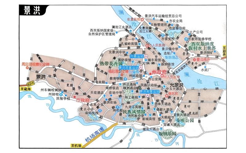 云南省西双版纳傣族自治州景洪市地图
